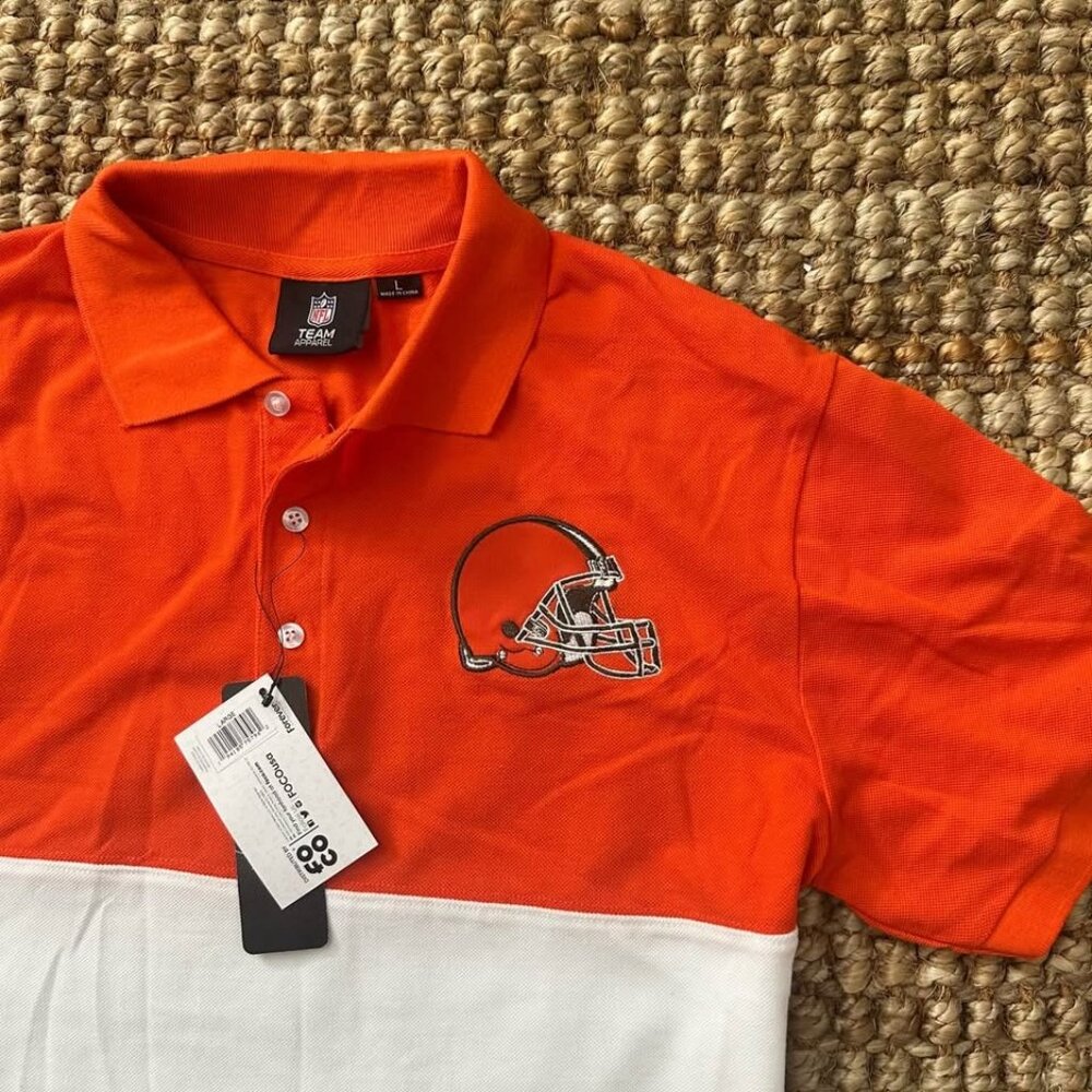 New Cleveland Browns Rugby Polo Shirt (Large) NFL Foco